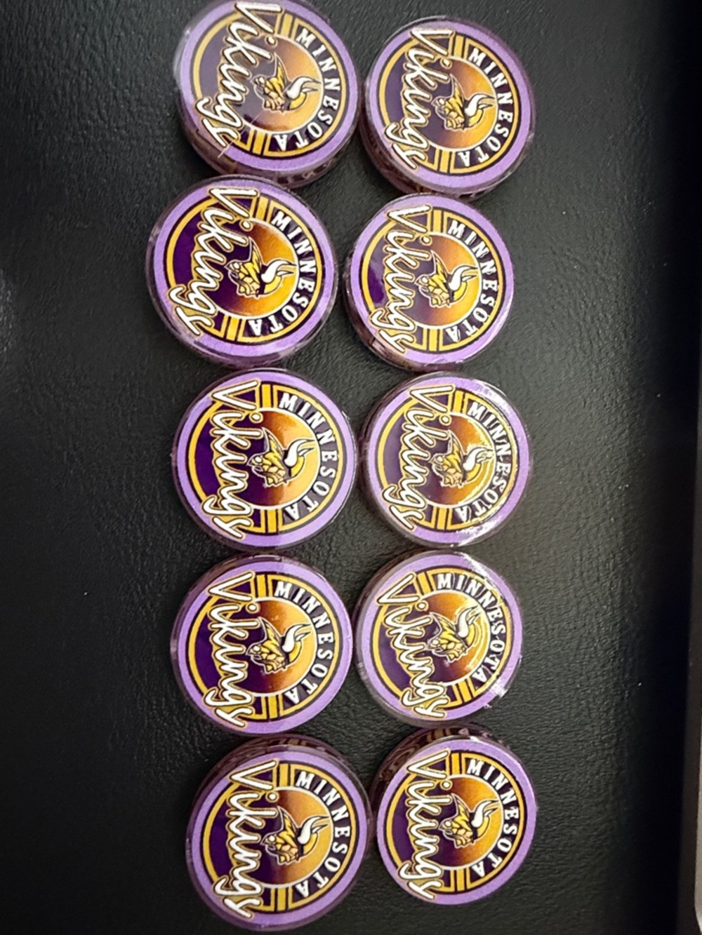 Minnesota Vikings Logo pen focal beads for making pens-Purple & Gold (Set of 10)